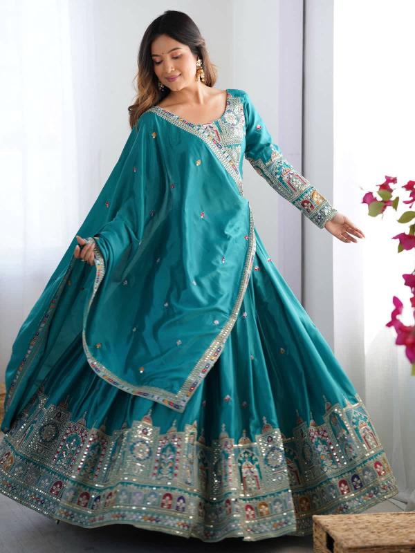 Rama Green Wholesale Indian lehenga choli market